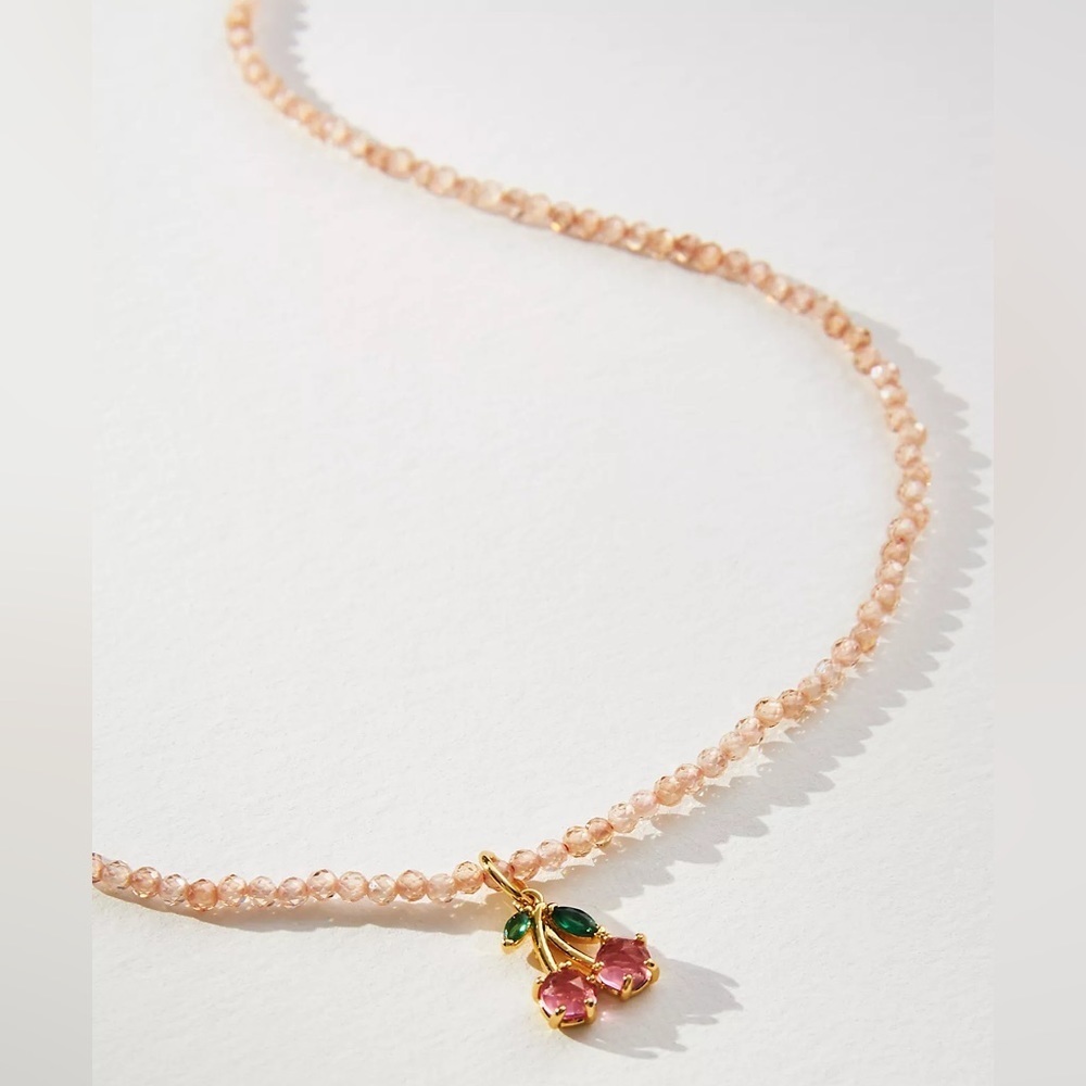 NWT Beaded Crystal Charm Necklace by Anthropologie